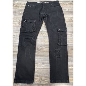 Grindhouse Men's Jeans Size 38/32 Street Wear Punk Grunge Tactical Pockets Y2K